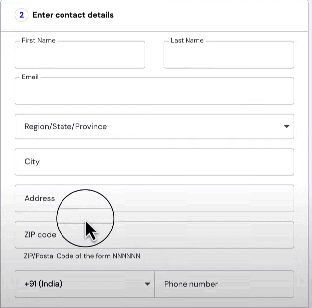 Fill out your personal Details