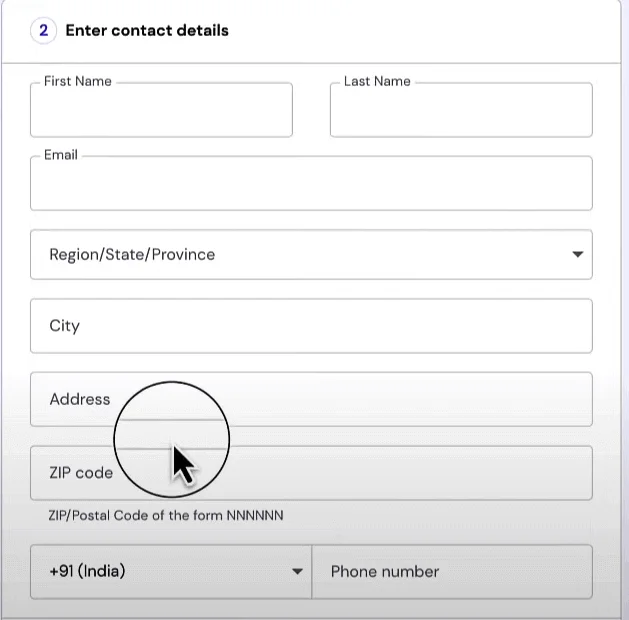 Fill out your personal Details
