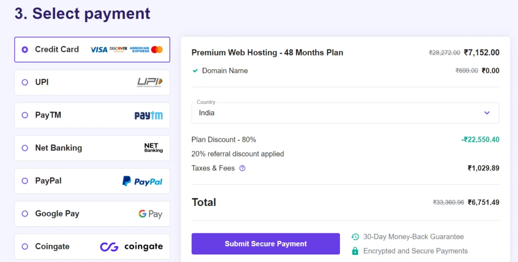 payment method
