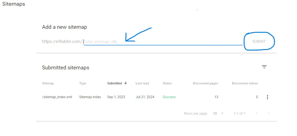 Submit Sitemap