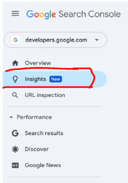 insights tab on the left hand side