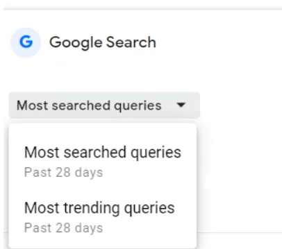 Screenshot Of Dropdown Menu