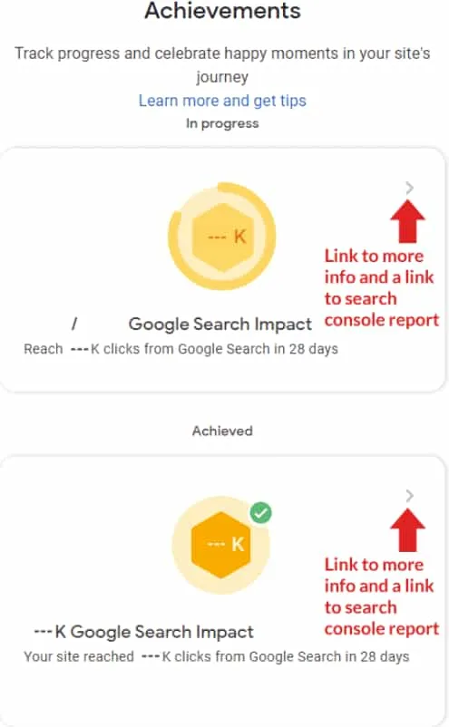 snapshot of achievement report